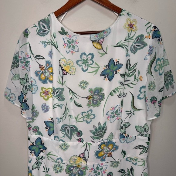 Addition Elle Responsible, Floral Asymmetrical Wrap Midi Dress Size 18 NWOT - Picture 14 of 16